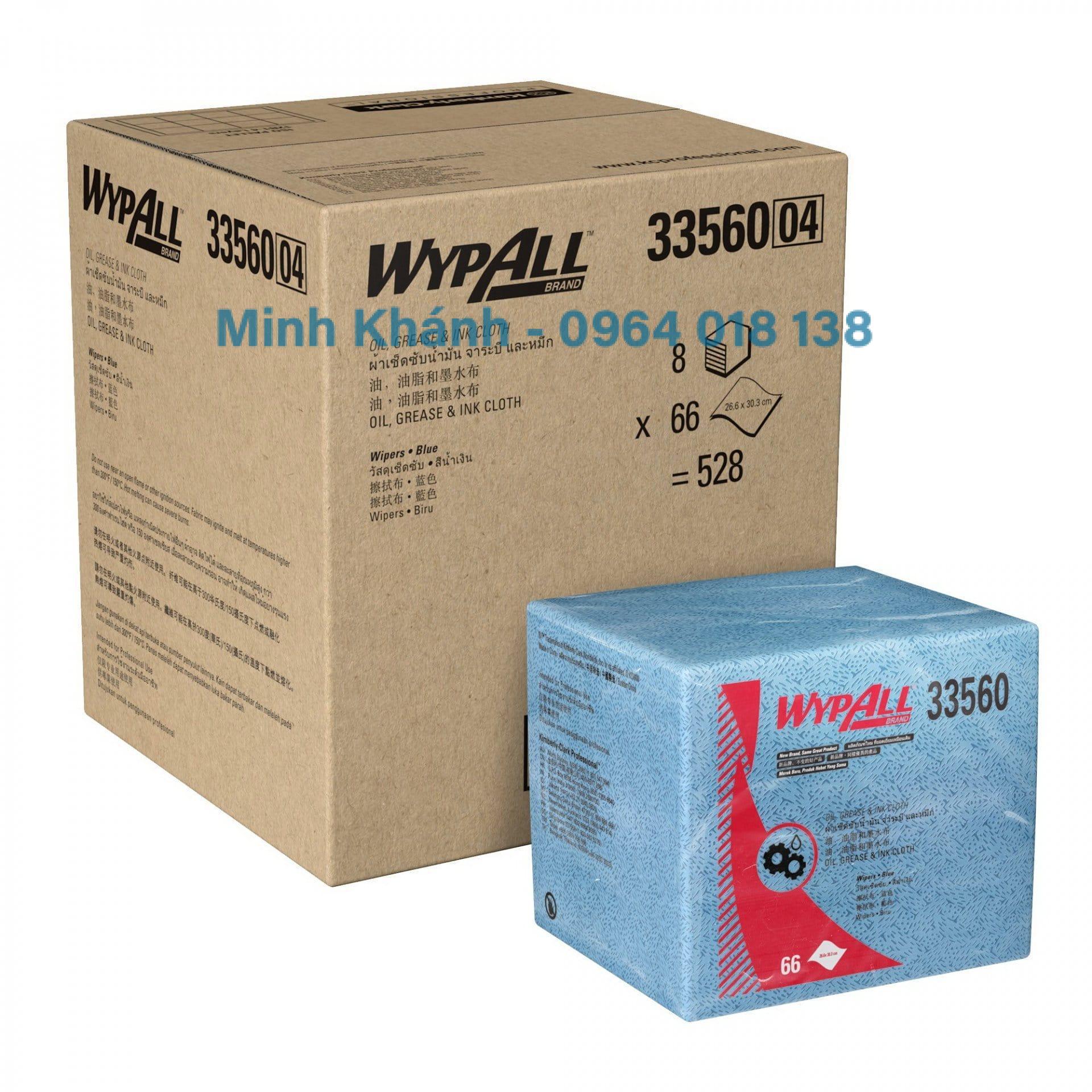 33560 - Wypall* Oil/Grease QF Blue Wipers - Khăn giấy lau thấm dầu công nghiệp - Kimberly Clark