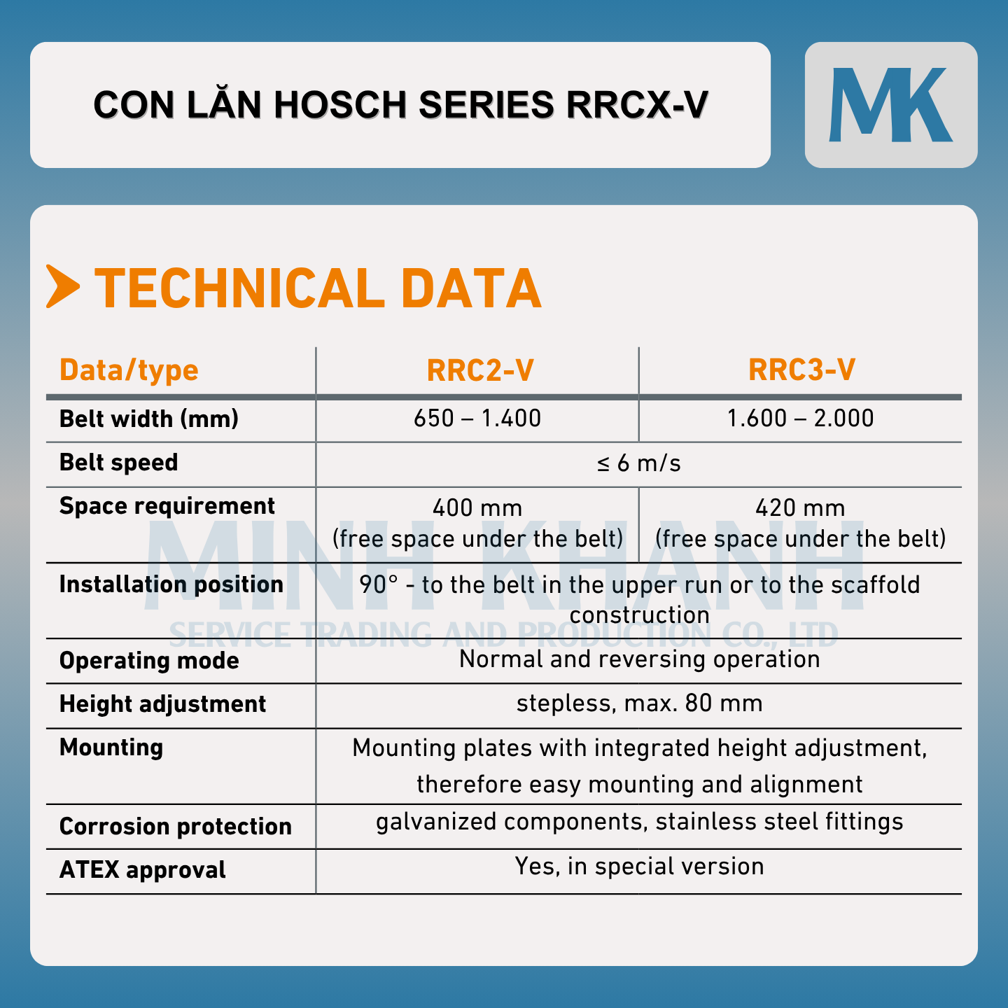 Con lăn định hướng HOSCH RRCX-V Series - Ảnh 2
